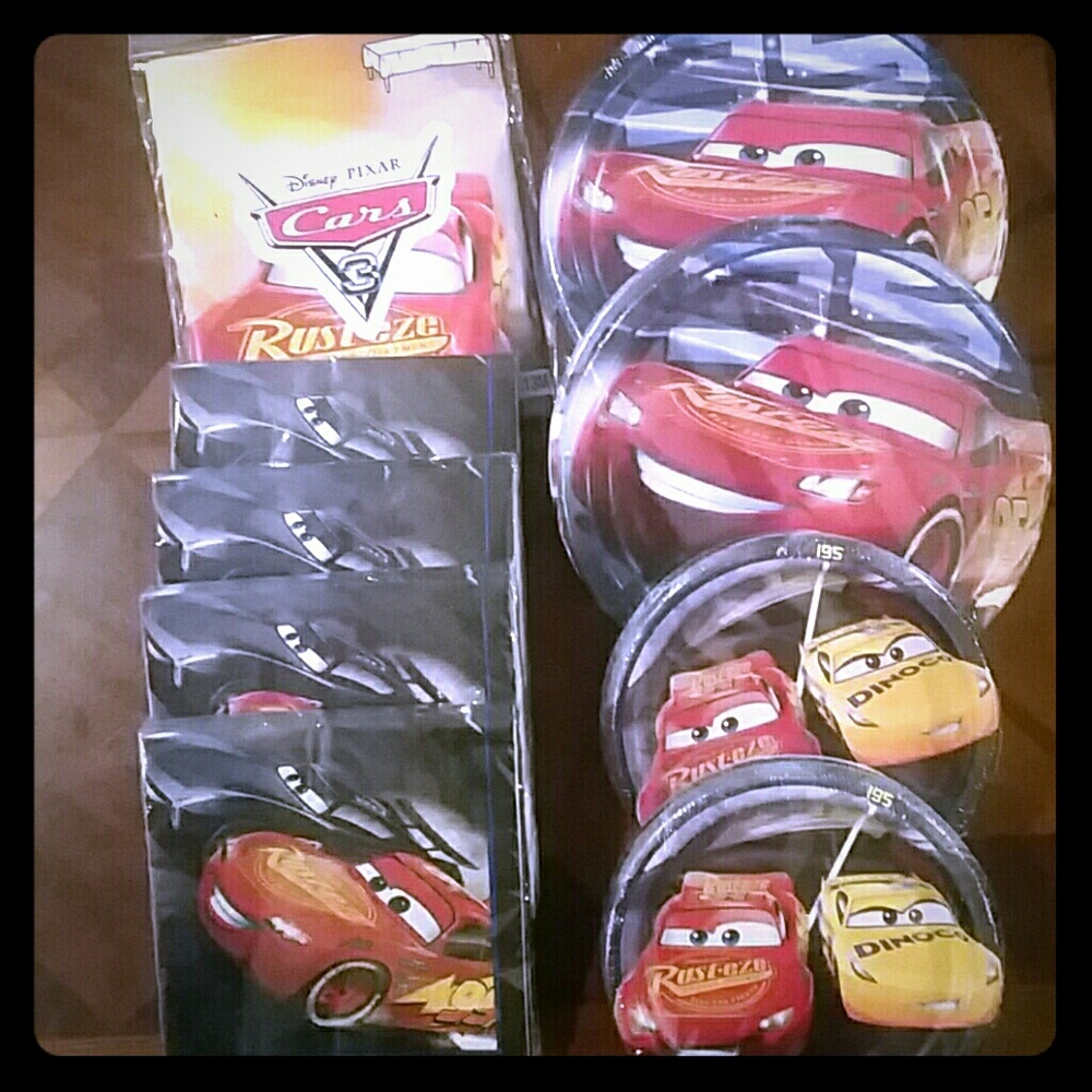 Cars party plates napkins & tablecover bundle